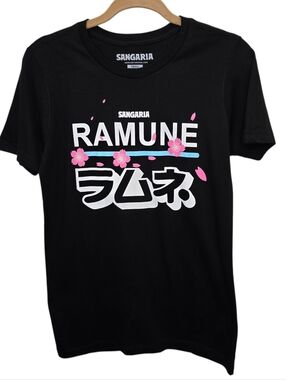 Sangria Ramune Womens S Graphic Pink Flamingo Cherry Blossom Short Sleeve Tshirt